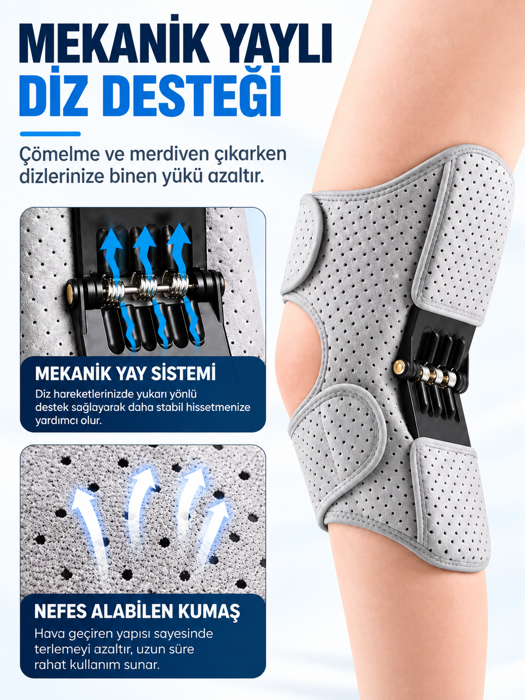 Konfor Fit™ Biyomekanik Yaylı Diz Desteği